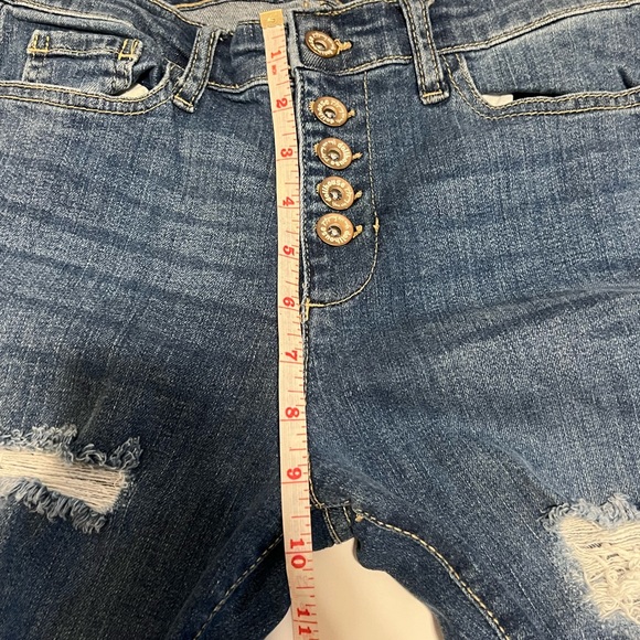 Dollhouse Jeans Women Junior Size 3 Button Fly Distressed Straight Leg Denim - Picture 4 of 11